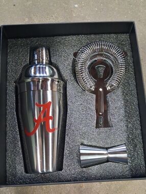 NWT The Memory Company Alabama Crimson Tide Stainless Steel Shaker Gift Set
